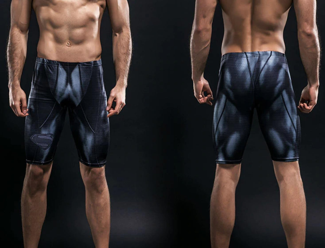 Superman "Black" Compression Grappling Spats Shorts