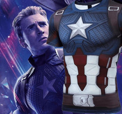 Captain America Steve Rogers 'End Game' Premium Short Sleeve Compression Rash Guard