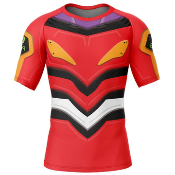 Unit-02 Evangelion Short Sleeve Compression Rashguard