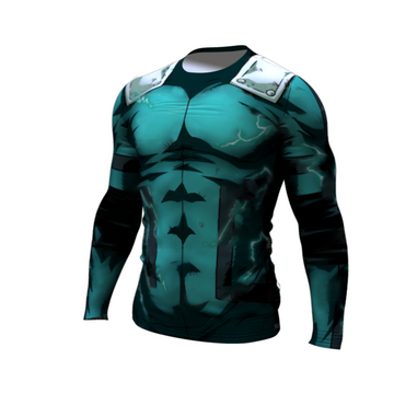 My Hero Academia BJJ Rash Guard Compression Deku Full Cowling Premium Long Sleeve Rashguard