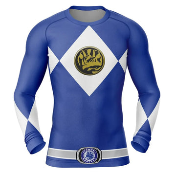 Power Rangers Blue Ranger Rashguard Long Sleeve Compression