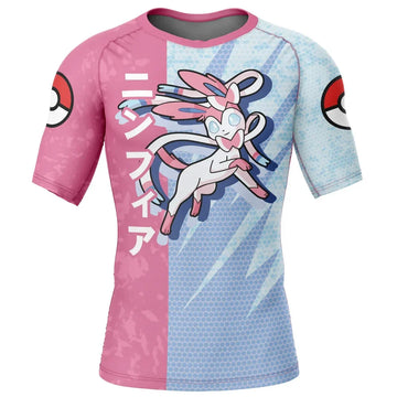 Sylveon Pokemon Short Sleeve Compression Rashguard