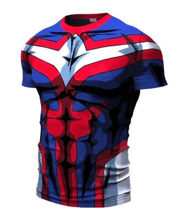 All Might My Hero Academia Short Sleeve Compression RashGuard
