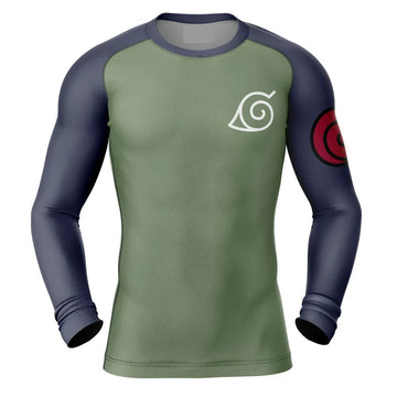 Naruto Konohagakure BJJ Rash Guard Long Sleeve Compression Rashguard