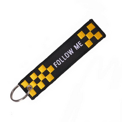 Rider Phrase 'Follow Me' Embroidered Keyring Keychain