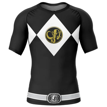 Power Rangers Black Ranger Rashguard Short Sleeve Compression