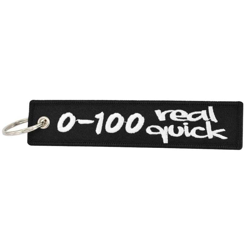 0-100 Real Quick Embroidered Keyring Keychain