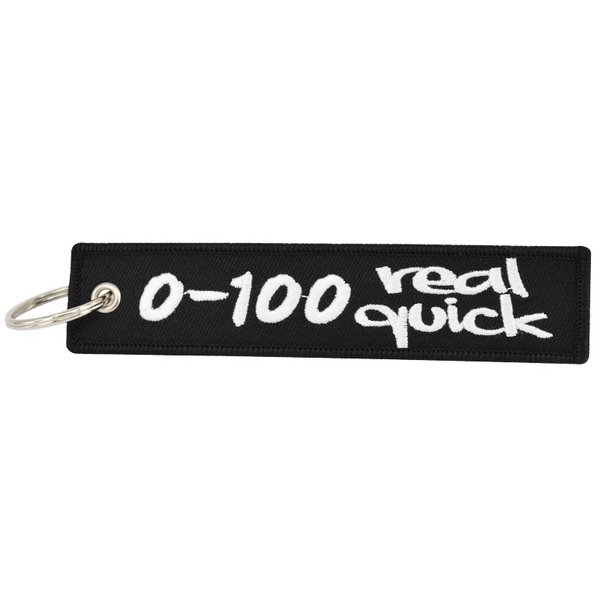0-100 Real Quick Embroidered Keyring Keychain