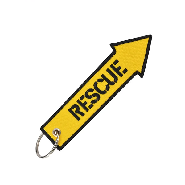 Aviation 'Rescue' Embroidered Keyring Keychain