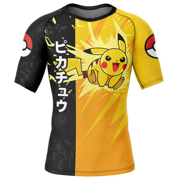 Pikachu Pika Pika Pokemon Short Sleeve Compression Rashguard