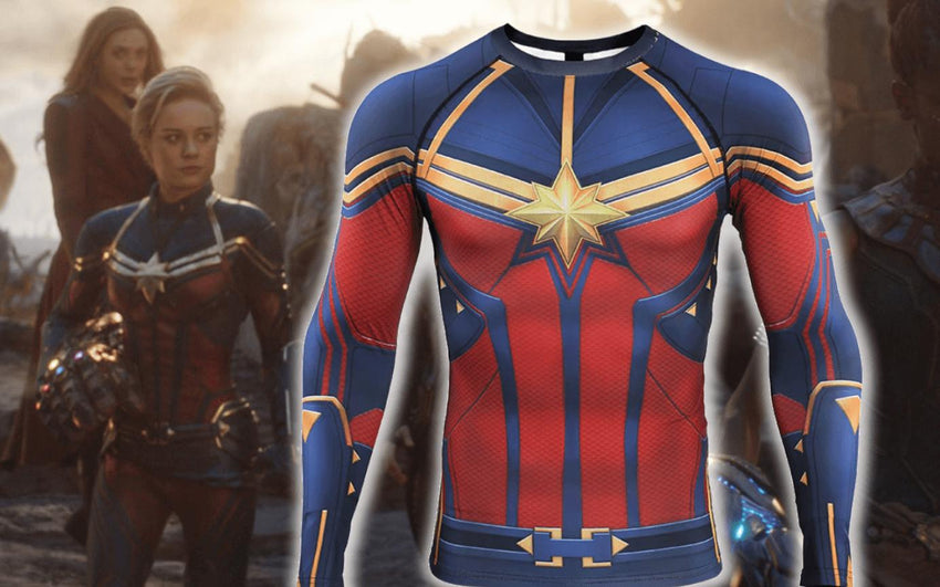 Women's Captain Marvel Compression 'End Game' Long Sleeve Rashguard