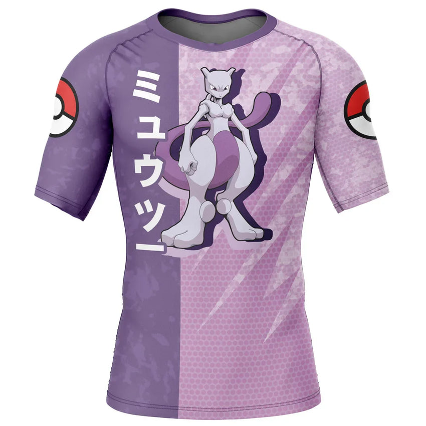Kids Pokemon 'Mewtwo' Short Sleeve Compression Rashguard
