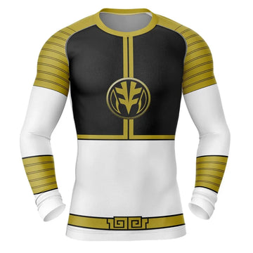 Power Rangers White Ranger Kids Long Sleeve Compression Rashguard