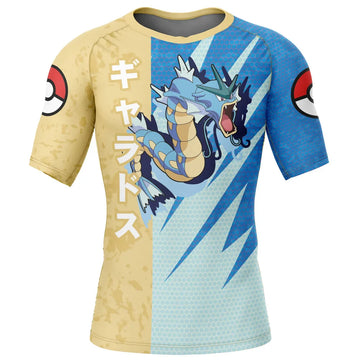 Gyarados Rashguard Kids Pokemon Short Sleeve Compression