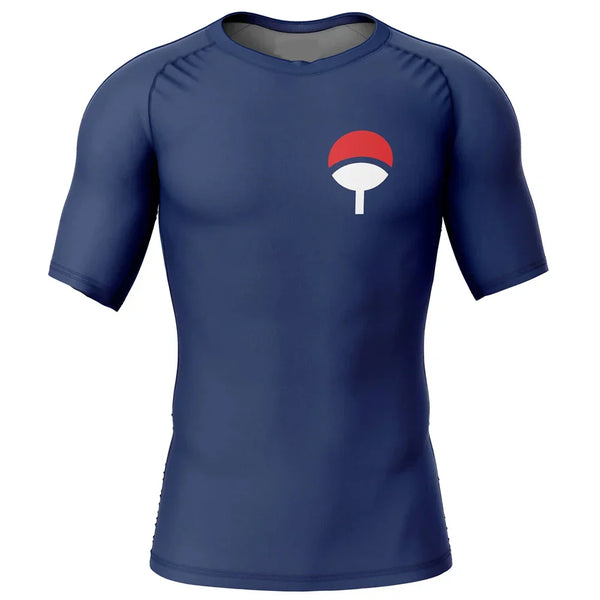 BJJ Rash Guard Naruto 'Uchiha Clan | Blue' Short Sleeve Compression Rashguard
