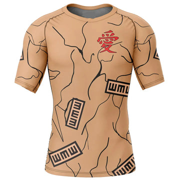 Naruto BJJ Rash Guard Kids Gourd Gaara Short Sleeve Compression Rashguard