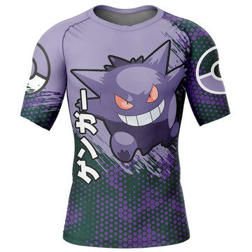 Pokemon Gengar Dark Short Sleeve Compression Rashguard Pokemon Gengar Dark Short Sleeve Compression Rashguard