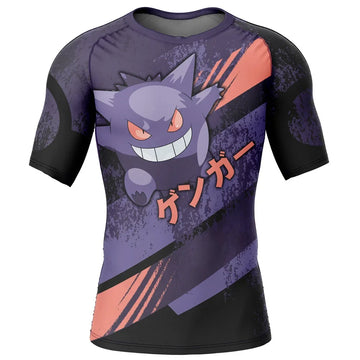 Gengar Pokemon Tokyo Drift Short Sleeve Compression Rashguard