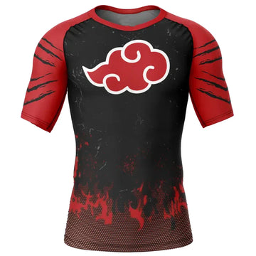 Naruto Kids 'Red Cloud' Short Sleeve Compression Rashguard