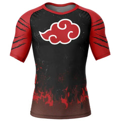 BJJ Rash Guard Kids Naruto 'Red Cloud' Short Sleeve Compression Rashguard