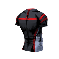 BJJ Rash Guard My Hero Academia Compression 'Young Might | Grey' Premium Short Sleeve Rashguard