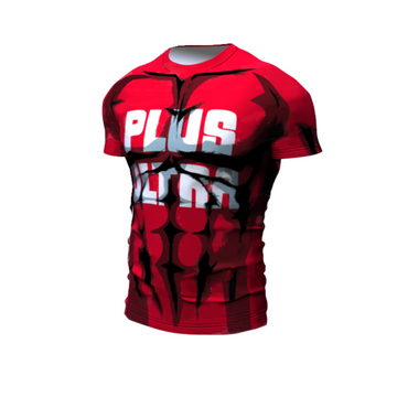Plus Ultra Red My Hero Academia Compression Premium Short Sleeve Rashguard