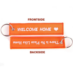 Welcome Home 'There is No Place Like Home' Embroidered Keyring Keychain