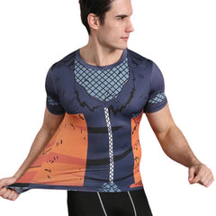 Teen Naruto 'Battle Damage' Short Sleeve Compression Rash Guard