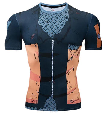 Naruto 'Battle Damage' Rash Guard Teen BJJ Short Sleeve Compression Rash Guard