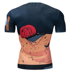 BJJ Rash Guard Teen Naruto 'Battle Damage' Short Sleeve Compression Rash Guard