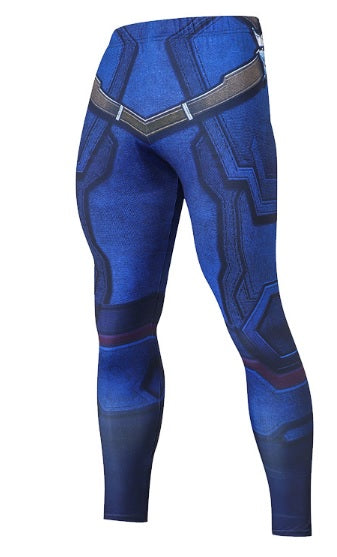 Captain America Steve Rogers Blue Men's Compression Leggings Spats