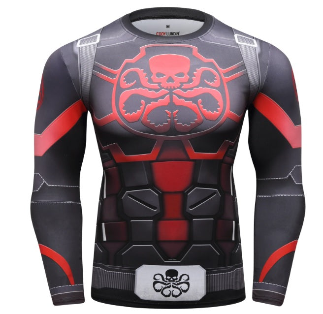 Captain America Steve Rogers 'Agent of Hydra' Elite Long Sleeve Compression Rash Guard