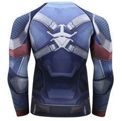Captain America Steve Rogers 'End Game' Elite Long Sleeve Compression Rash Guard