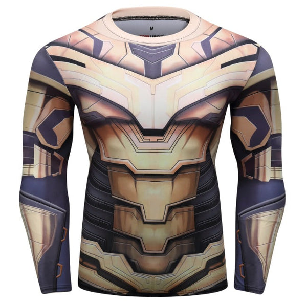 Thanos 'End Game Armor' Elite Compression Long Sleeve Rash Guard