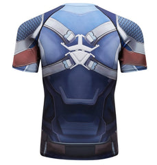 Captain America Steve Rogers 'End Game' Elite Short Sleeve Compression Rash Guard