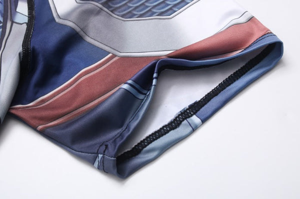 Captain America Steve Rogers 'End Game' Elite Short Sleeve Compression Rash Guard