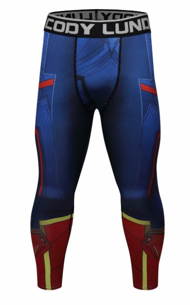 Men's Captain Marvel Premium Compression Leggings Spats