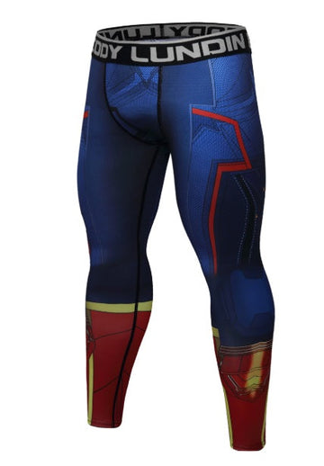 Premium Compression Leggings Spats Men's Captain Marvel Premium Compression Leggings Spats
