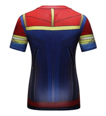 Women's Captain Marvel Carol Danvers Compression Elite Short Sleeve Rashguard