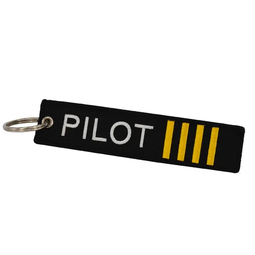 Aviation 'Pilot' Embroidered Keyring Keychain