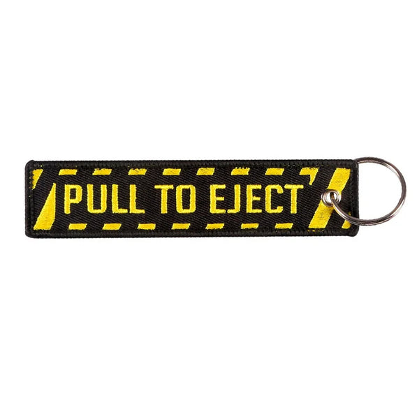Aviation 'Pull to Eject' Embroidered Keyring Keychain