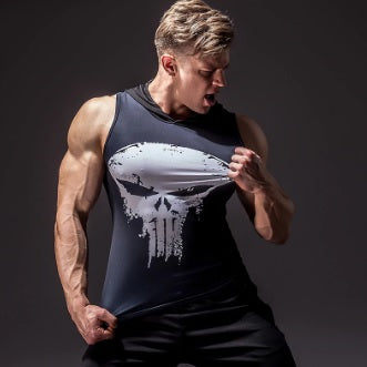 The Punisher Hooded Compression Tank Top