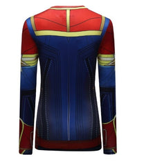 Women's Captain Marvel Carol Danvers Compression Elite Long Sleeve Rashguard