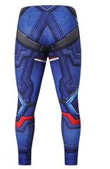 Men's Captain America Steve Rogers 'Red White and Blue' Compression Leggings Spats