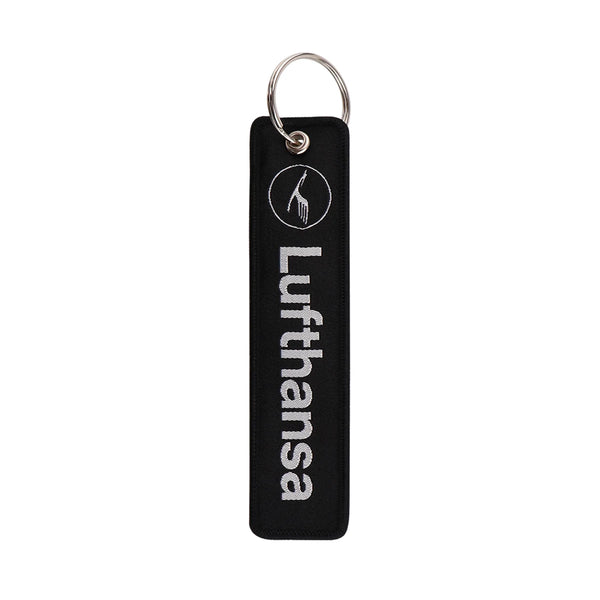 Aviation Aircraft Tag 'Lufthansa' Embroidered Keyring Keychain
