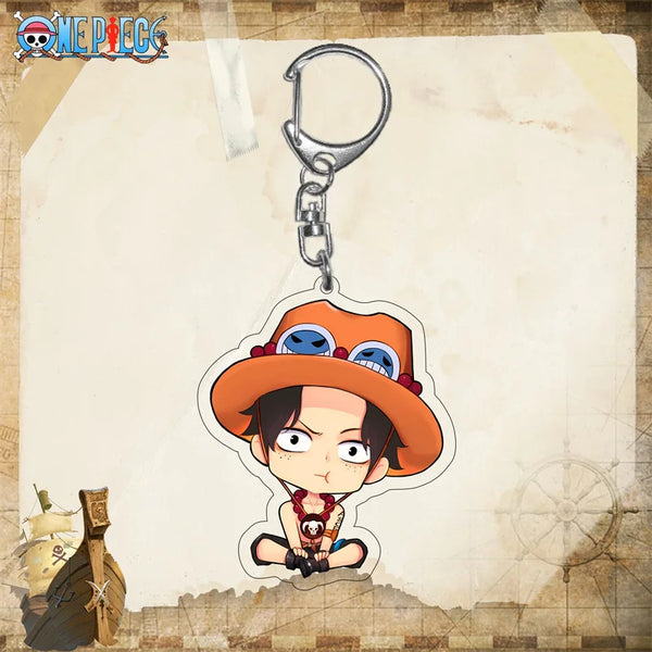 One Piece Portgas D. Ace Mouthful Chibi Acrylic Keyring Keychain