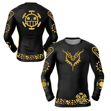 One Piece Pirate Heart Long Sleeve Compression Rashguard One Piece Pirate Heart Long Sleeve Compression Rashguard