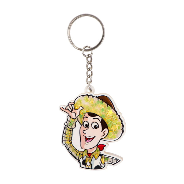 Toy Story Woody Glitter Star Acrylic Keyring Keychain