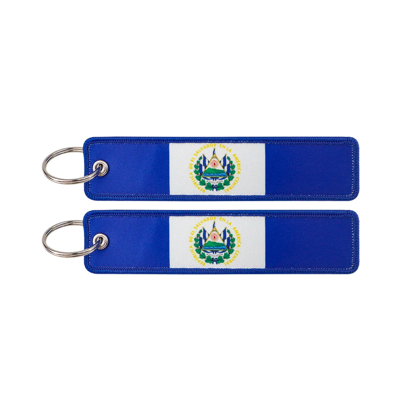 National Flag 'El Salvador' Embroidered Keyring Keychain