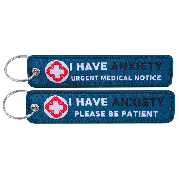 I Have Anxiety Please Be Patient Embroidered Keyring Keychain
